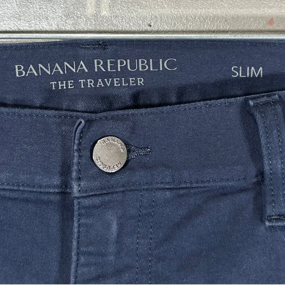 Banana Republic The Traveler Slim Fit Navy Blue Pants Mens 38x32